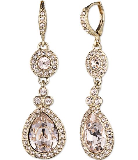 givenchy catalogue earrings 1950|Givenchy gold drop earrings.